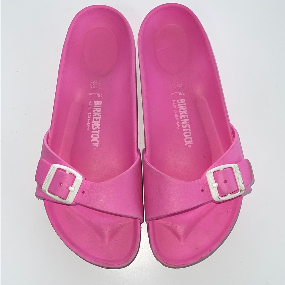 Birkenstock Pink EVA Single-Buckle Slide Sandals